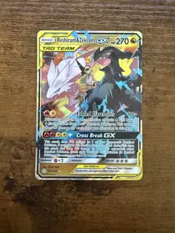 Pokemon Reshiram & Zekrom GX Ultra Rare 157/236 Cosmic Eclipse Holo 270HP - Image 1