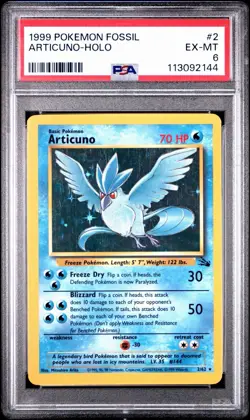 1999 POKEMON FOSSIL #2 ARTICUNO-HOLO PSA 6 - Image 1
