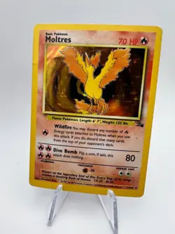 Pokemon Wotc Fossil Moltres 12/62 Holo, Heavy play, Crease - Image 5
