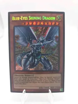 Blue-Eyes Shining Dragon LCKC-EN008 Secret Rare Yugioh Holo Foil Bleed NM - Image 1
