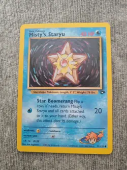 Pokemon Gym Challenge Misty's Staryu 92/132 Common LP WOTC TCG Trading Card Game - Image 1