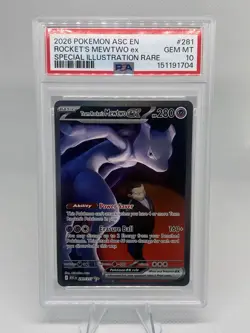 2026 POKEMON ASCENDED HEROES SPECIAL ILLUSTRATION TEAM ROCKET'S MEWTWO EX PSA 10 - Image 1