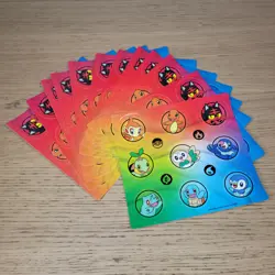 LOT OF 12 Pokemon First Partner Illustration Collection STICKER SHEETS ONLY - Image 1