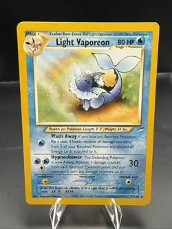 Pokemon Light Vaporeon 52/105 Neo Destiny Regular - Image 2