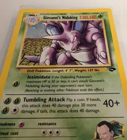 Pokemon Giovanni's Nidoking Gym Challenge Holo Rare 7/132 120 HP Sugimori WOTC - Image 5