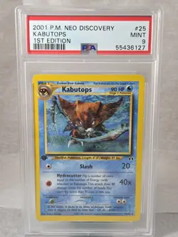 2001 POKEMON NEO DISCOVERY 1ST EDITION #25 KABUTOPS PSA 9 - Image 1