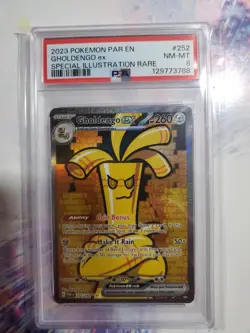 2023 Pokemon Paradox Rift Gholdengo ex #252 Special Illustration Rare - PSA 8 NM - Image 1