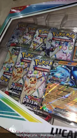 Factory Sealed Pokemon Prismatic Evolutions Lucario EX and Tyranitar E G2U - Image 3