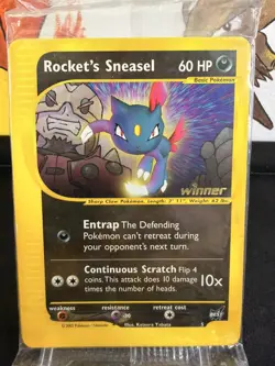 Pokemon Rocket's Sneasel 5 Winner Gold Stamped Best Of Game Promo Sealed 8 pack - Image 1