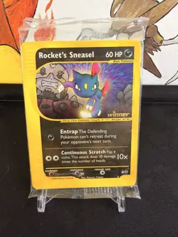 Pokemon Rocket's Sneasel 5 Winner Gold Stamped Best Of Game Promo Sealed 8 pack - Image 2