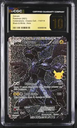 ZEKROM Celebrations Black & White Holo #114 CGC Pristine 10 Pokemon - Image 1