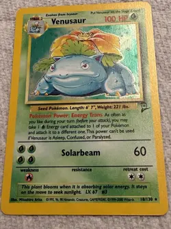 Pokemon Venusaur Base Set 2 18/130 Holo Rare LP - Image 1