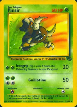 PINSIR 25/64 RARE JUNGLE POKEMON UNLIMITED MP - Image 1
