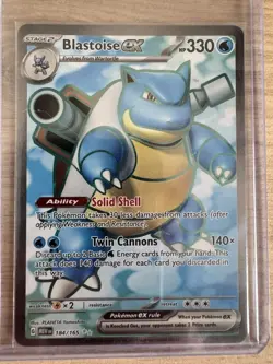 Pokemon TCG Blastoise Ex 184/165 Full Art Scarlet & Violet 151 - Image 1