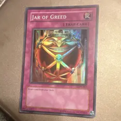 Konami Yu-Gi-Oh! Jar of Greed LON-047 Labyrinth of Nightmare 1996 Trap-Normal - Image 1