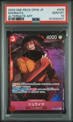 One Piece Card Shuraiya Alt Art OP06-009 Wings of the Captain PSA 10 Japanese - Image 1
