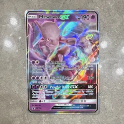 Pokemon Mewtwo GX SM196 Full Art Holo Promo Card SM Promos - Image 1