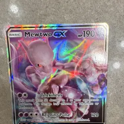 Pokemon Mewtwo GX SM196 Full Art Holo Promo Card SM Promos - Image 3