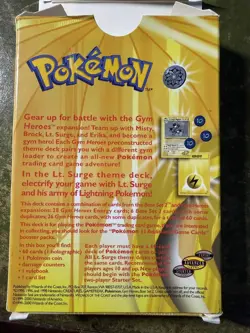 Lt. Surge's Theme Deck Pokemon Card Wotc Box opened, cards sealed - Image 2