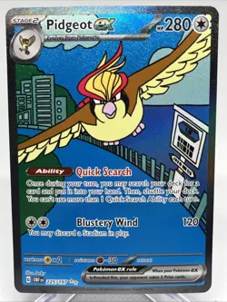 Pidgeot ex 225/197 SV03: Obsidian Flames Special Illustration Rare Pokemon Card - Image 1