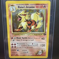 Pokemon TCG Gym Challenge Blaine's Arcanine Holo Rare Card 1/132 Vintage NM - Image 1