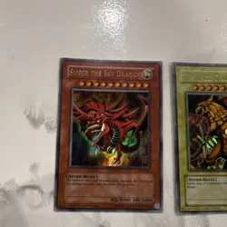 2003 YUGIOH 3 CARD EGYPTIAN GOD PROMO SET: GBI Silfer/Obelisk/Ra Dragon - Image 2