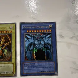 2003 YUGIOH 3 CARD EGYPTIAN GOD PROMO SET: GBI Silfer/Obelisk/Ra Dragon - Image 4