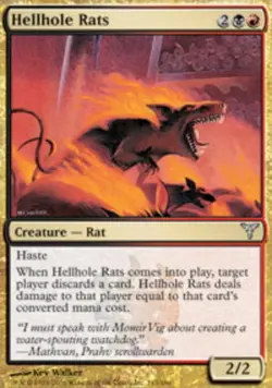 4x MTG Hellhole Rats, Moderate Play, English Dissension - Image 1