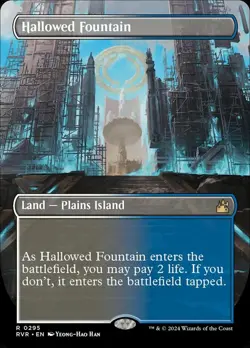 MTG Hallowed Fountain - Borderless, NM-Mint, English Ravnica Remastered - Image 1