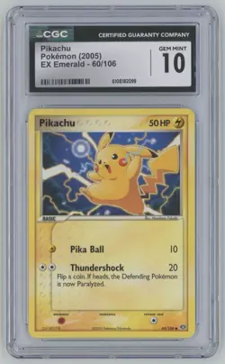 2005 Pokemon EX Emerald Pikachu CGC 10 #60 - Image 1