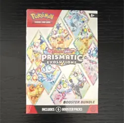 Pokemon Prismatic Evolutions Booster Bundle 6 Packs Eevee Vaporeon Jolteon - Image 1
