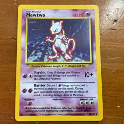 Pokemon TCG Mewtwo Base Set 10/102 Holo Unlimited Holo Rare - Image 1