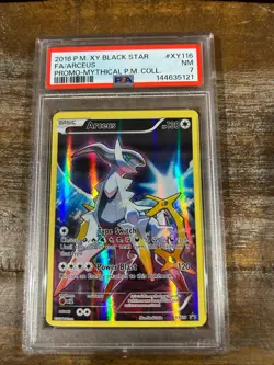 POKEMON 2016 Promo Mythical Collection Black Star Full Art ARCEUS #XY116 PSA 7 - Image 1