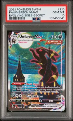 2021 POKEMON SWORD & SHIELD EVOLVING SKIES SECRET FULL ART/UMBREON VMAX PSA 10 - Image 1