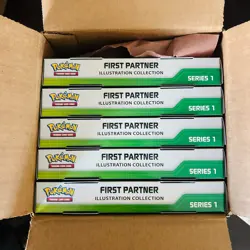 LOT (5) NEW Pokemon TCG First Partner Illustration Collection Series *IN HAND * - Image 1