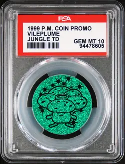 1999 POKEMON JUNGLE VILEPLUME COIN PROMO GEM MT 10 - Image 3