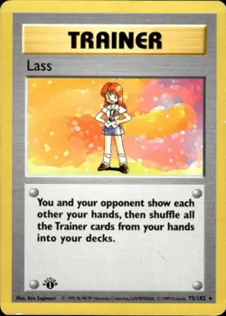 Pokemon Lass 75/102 Base Set Rare 1st Edition Heavily Played - Image 1