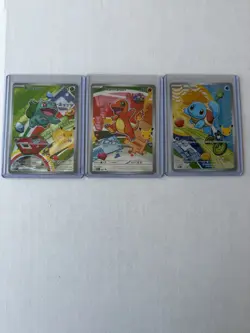 Pokemon first partner illustration Bulbasaur Charmander Squirtle 2026 Set of 3 - Image 1