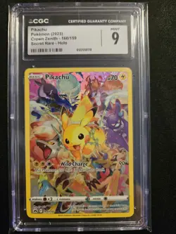 Pikachu Crown Zenith 160/159 Secret Rare Holo CGC 9 English 2023 Pokemon TCG - Image 1