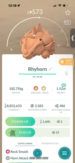 Pokemon Go Shiny Rhyhorn ( XXL) - Image 1