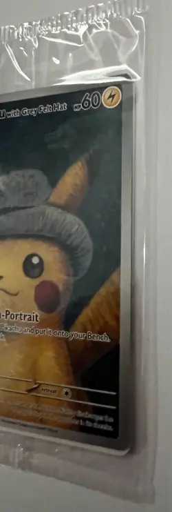 2023 Pokemon SV Black Star Promo Grey Felt Hat PIKACHU VAN GOGH SEALED US Seller - Image 4