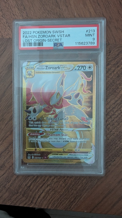 PSA9 2022 Pokemon SWSH Zoroark VStar Lost Origin Secret - Image 1