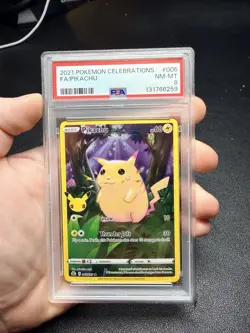 2021 Pokemon Celebrations Pikachu Full Art 005/025 Holo PSA 8 - Image 1