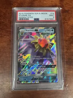 Graded PSA 9 2019 Pokemon Sun & Moon - Starmie GX - Hidden Fates - Image 1