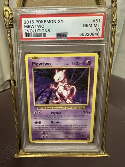 Pokemon XY Evolutions 51 Non Holo Rare Mewtwo PSA 10 GEM MINT - Image 1