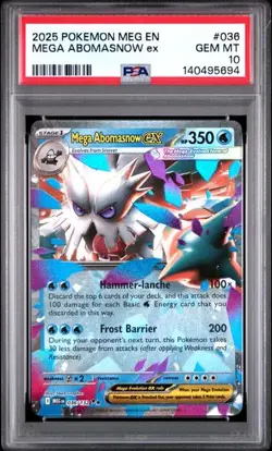 Mega Abomasnow EX 2025 Pokemon Mega Evolution 036/132 PSA 10 - Image 1
