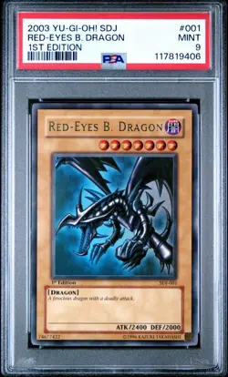 Yu-Gi-Oh! Red-Eyes Black Dragon SDJ-001 1st Edition PSA 9 (BGS) Yugioh - Image 1