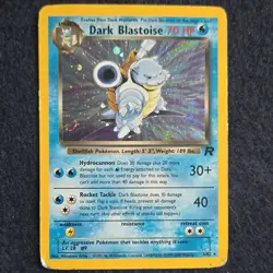 Pokemon Dark Blastoise Team Rocket 3/82 Unlimited Holo Swirl Rare 70 HP Card - Image 1