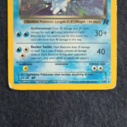 Pokemon Dark Blastoise Team Rocket 3/82 Unlimited Holo Swirl Rare 70 HP Card - Image 2