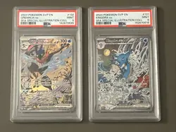 Pokemon TCG: Kingdra Ex 131 & Greninja Ex 132 S & V Promo Cards Holo PSA 9 - Image 1